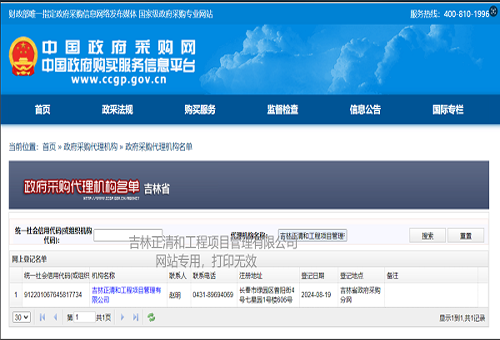 政府采購代理機(jī)構(gòu)資質(zhì)